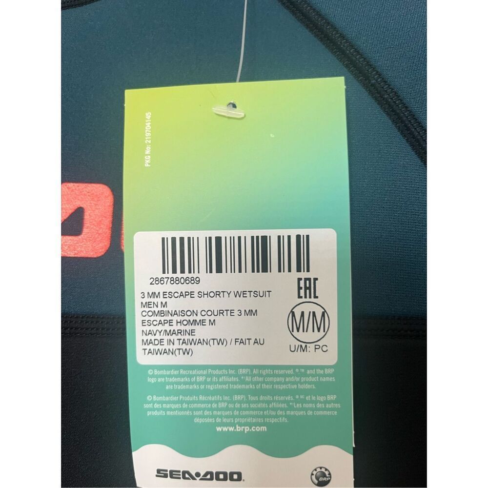 Sea-Doo Men's 3 Mm Escape Shorty Wetsuit NEW NWT - Picture 5 of 9